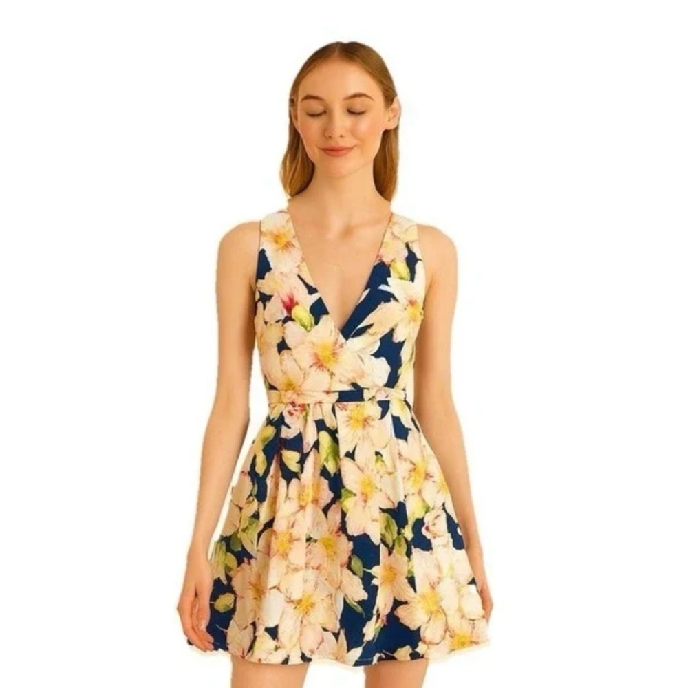 J Crew Sateen Floral Fit & Flare Midi Dress